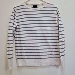 Worthington Womens CrewNeck Long Sleeve Sweater Large White/Black